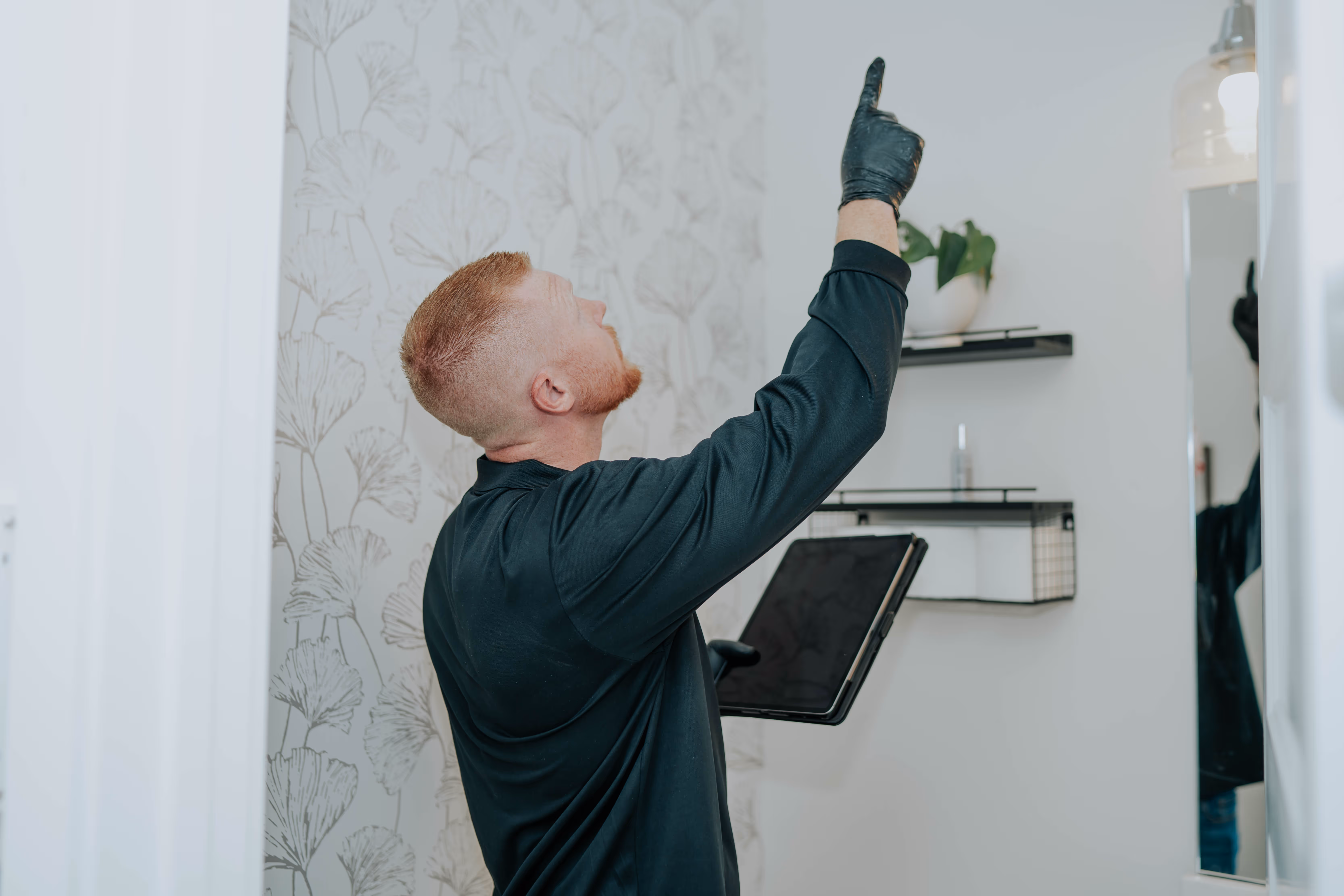 Pure Air Charlotte technician conducting a full property mold inspection